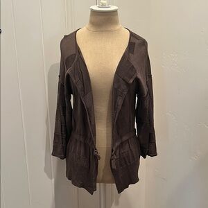 St. John Women's Earth Green  Open-Front Cardigan